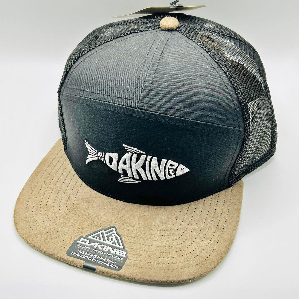 Dakine Glacier Fish 2-Tone Trucker Hat Cap Snapback Adjustable Black Outdoors